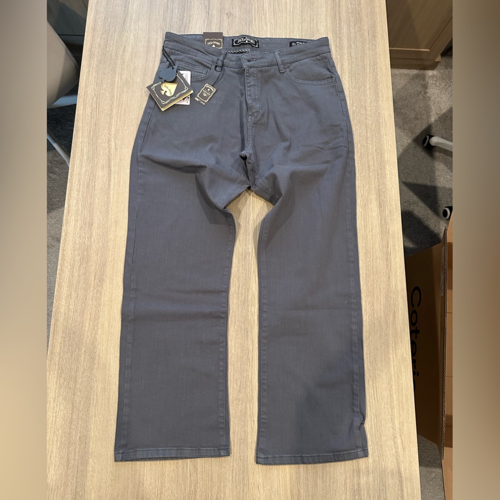 Jack Spade Men's Charcoal Straight Fit Jeans, Size 33 NWT